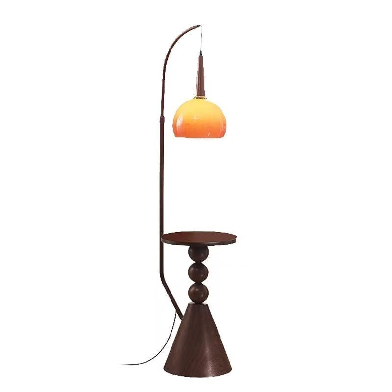 French wabi-sabi style floor lamp, popular online, vintage style, bedside shelf integrated lamp, creating a Zen-like atmosphere in the bedroom.