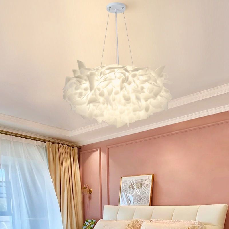 Luxury New Petal Cream Ceiling Light for Bedroom and Living Room, Girlish Princess Style, American Style Acrylic Pendant Light