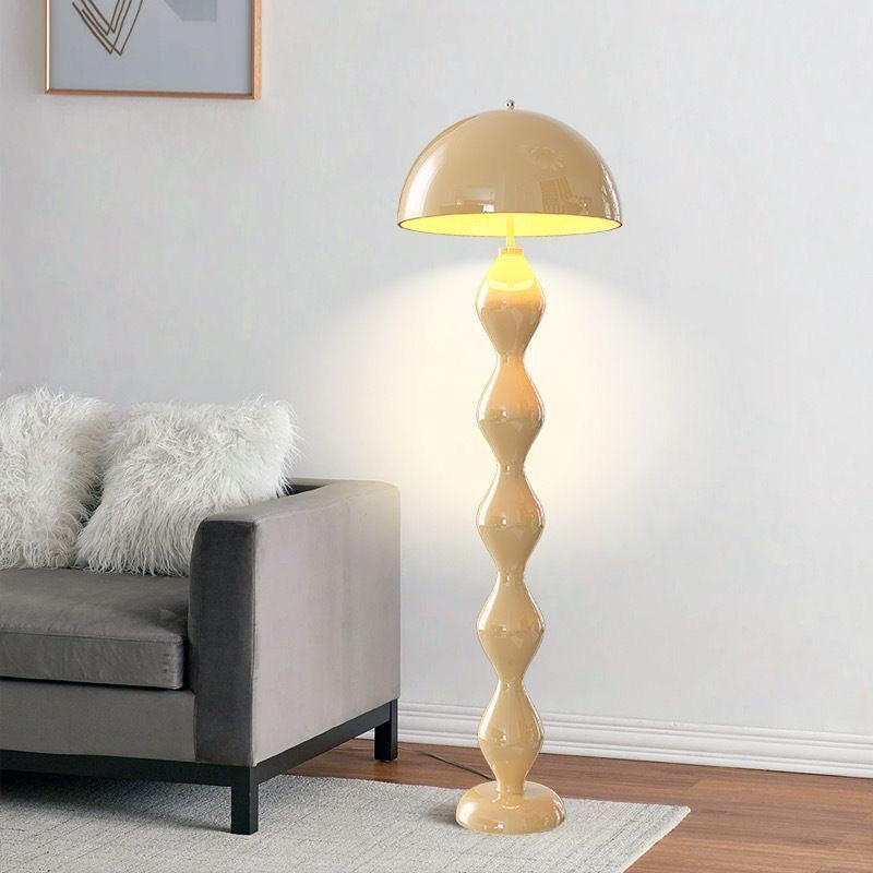 Mushroom floor lamp, designer vintage standing table lamp, minimalist cream style, living room sofa side, showroom decorative lighting fixture