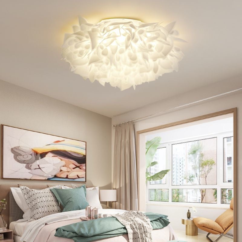 Luxury New Petal Cream Ceiling Light for Bedroom and Living Room, Girlish Princess Style, American Style Acrylic Pendant Light