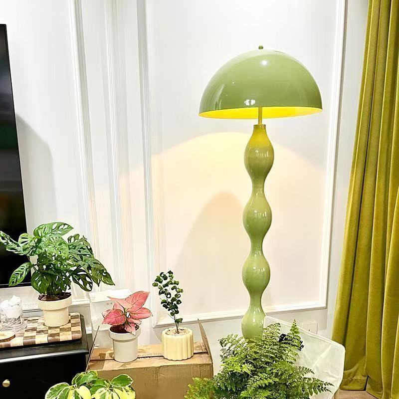 Mushroom floor lamp, designer vintage standing table lamp, minimalist cream style, living room sofa side, showroom decorative lighting fixture